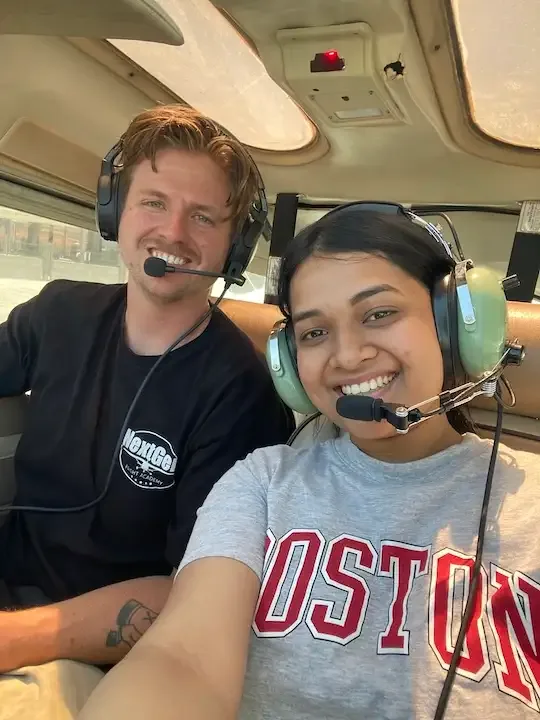 Certified Flight Instructor and student pilot debriefing after a training flight